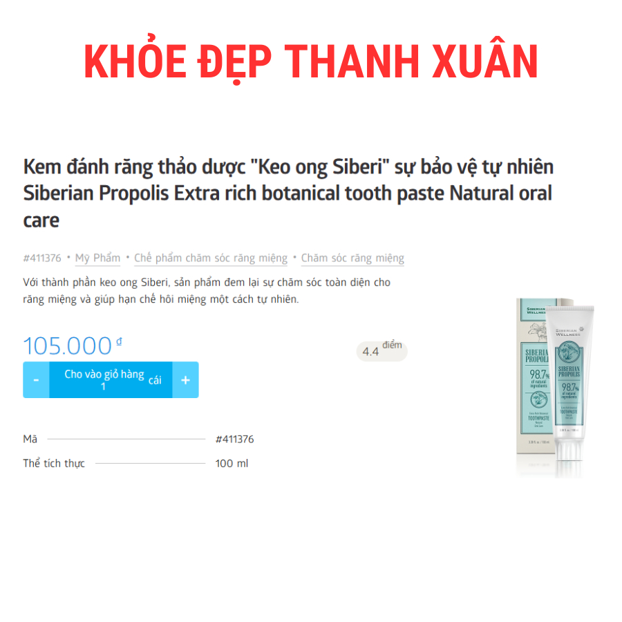 Kem đánh răng thảo dược 