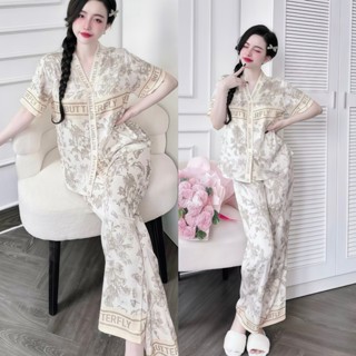 Bộ Ngủ Pijama Cộc Tay Quần dài Hisexy Set Ngủ Pijama Lụa Latin Cao Cấp mềm mịn P17