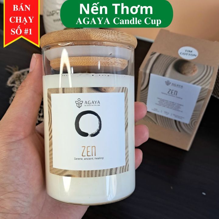 Nến thơm AGAYA Candle Cup mùi hương cam bergamot, hổ phách và nhựa thơm - Mùi Zen
