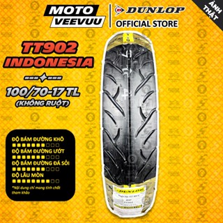 [MTVV] Vỏ lốp xe máy DUNLOP 100/70-17 TL TT902 Lốp không ruột<END>