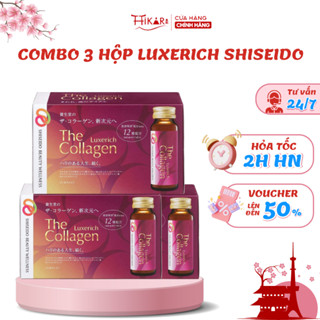Combo 3 hộp nước uống Collagen EXR / LUXERICH Shiseido Nhật Bản 1 hộp 10 chai x 50ml