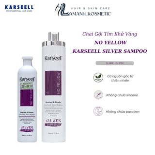 Dầu Gội Tím Khử Vàng KARSEELL NO YELLOW Khử Vàng Tóc Bạch Kim giữ màu cho tóc nhuộm, tóc tẩy bền màu
