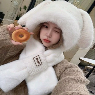  Mũ len lông nữ MIu NHỎ kim khăn  ,họa tiết tai thỏ chất liệu lông mềm mại dày dặn giữ nhiệt phong cách thời trang 