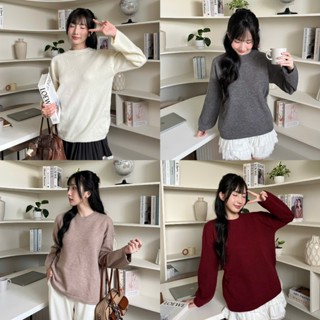 [XẢ HÀNG] Áo len lông thỏ cổ tròn dài tay họa tiết trơn basic nhiều màu form rộng thời trang ulzzang DELIZ AL61