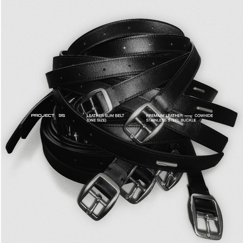 PROJECT 95 - THẮT LƯNG DA BÒ, ĐẦU KHOÁ KHÔNG RỈ - SLIM LEATHER BELT