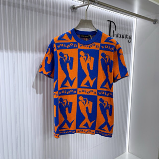 ⚜️[HÀNG CAO CẤP] - Áo Phông Len Nam Nữ 1.V Cam Phối Xanh Hoạ Tiết Jazz Flyers Sleeved Knitwear Cực Chất