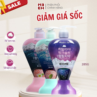 Kem đánh răng PumPing muối hồng Bamboo Salt Himalaya PinkSalt dạng bình vòi xịt Hàn Quốc 285g