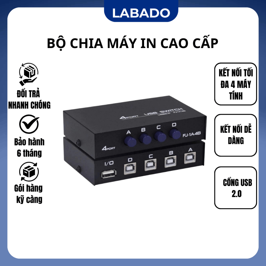 Bộ Chia Máy In Cao Cấp 1 ra 2 , 1 ra 4 Chất Lượng Tốt  LABADO IN12