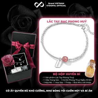  Lắc tay bạc phong thuỷ tự nhiên KYDOPAL đá thạch anh dâu hồng trang sức nữ cao cấp ý 925 - PAL9B7L1 