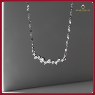  Dây chuyền bạc Ý 925 Duyson Silver mạ vàng vàng trắng hình dải sao đính đá Thụy Sĩ cao cấp DCXK67 