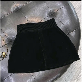  Chân váy nhung cạp chỉ bigsize có túi cạp cao kèm quần váy 