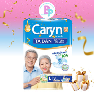 Bỉm tã dán người già CARYN siêu thấm size L 3 - 8 - 10 - 20 miếng BebePlus