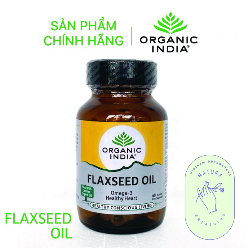 Viên Uống Dầu Hạt Lanh Bổ Sung Omega 3 và Hỗ trợ tim mạch - Organic India Flaxseed Oil 60 Viên