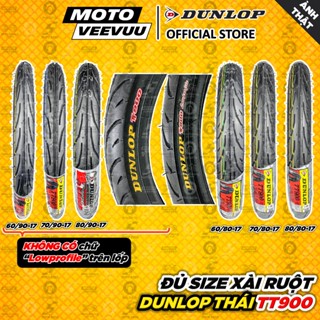 [MTVV] Vỏ lốp xe máy DUNLOP THÁI LAN chữ vàng đủ size xe số TT900 60 70 80 90 17 Lốp xài ruột TT<END>