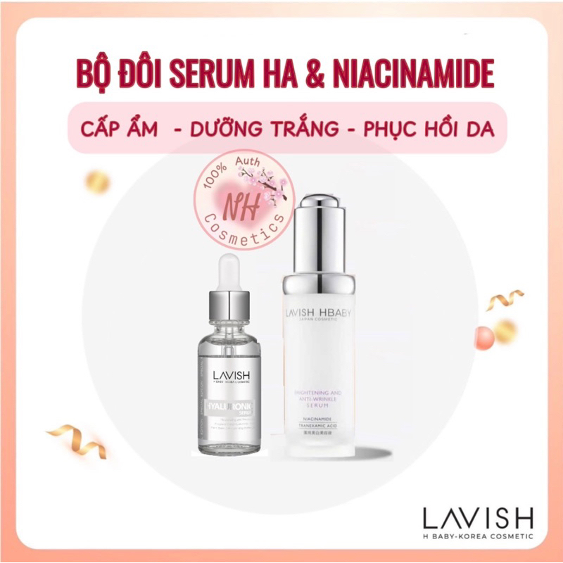 [ HÀNG CHÍNH HÃNG ] Bộ Đôi Serum HA + Niacinamide Lavish H Baby ( Korea - Jappan)