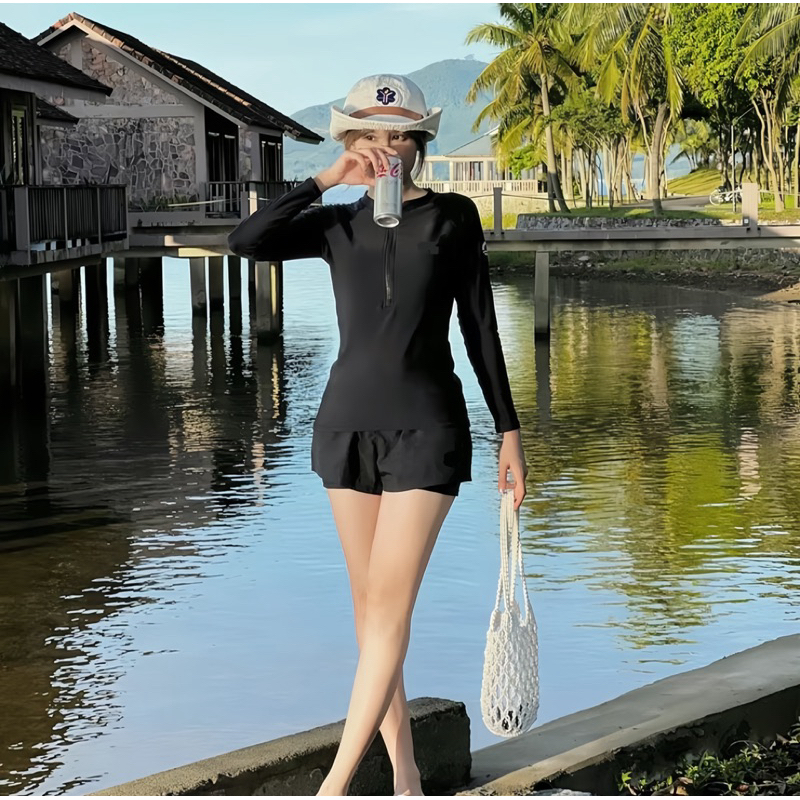 [Size M, L, XL, XXL] Đồ Bơi Kín Đáo EMMA Năng Động, Chống Nắng, Che Khuyết Điểm, Quần 2 Lớp, Vải Thun Lạnh Co Giãn | BigBuy360 - bigbuy360.vn