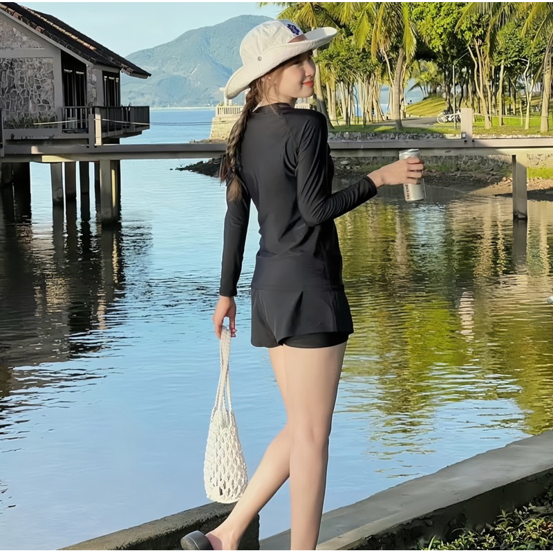 [Size M, L, XL, XXL] Đồ Bơi Kín Đáo EMMA Năng Động, Chống Nắng, Che Khuyết Điểm, Quần 2 Lớp, Vải Thun Lạnh Co Giãn | BigBuy360 - bigbuy360.vn