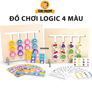 Đồ chơi giáo dục, đồ chơi rèn tư duy logic bằng gỗ- Lắp Ghép Trật Tự Theo Thẻ - Bộ trò chơi Montessori Four Color Game