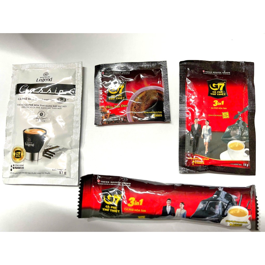 (Combo 10 Gói lẻ)  cà phê G7Sữa 3in1 - X2 Gu Mạnh - G7 đen không đường - Legend Trung Nguyên  Classi