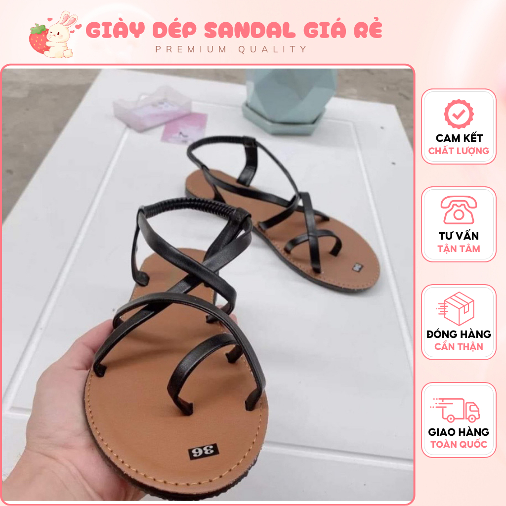 Giày Quai Hậu Nữ - Dép Sandal Nữ Quai Hậu Chéo Chất Liệu Cao Su, Đi Biển, Đi Mưa Siêu Bền Chống Trơn