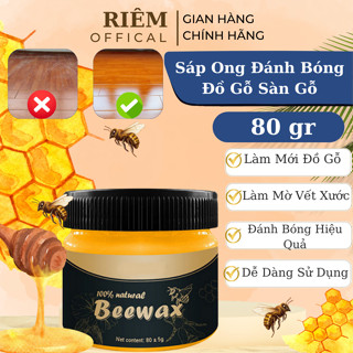 Sáp Ong Đánh Bóng Đồ Gỗ Sàn Gỗ Beeswax 80gr Sáp Đánh Bóng Đồ Gỗ Làm Mới Phục Hồi Màu Gỗ RIEM
