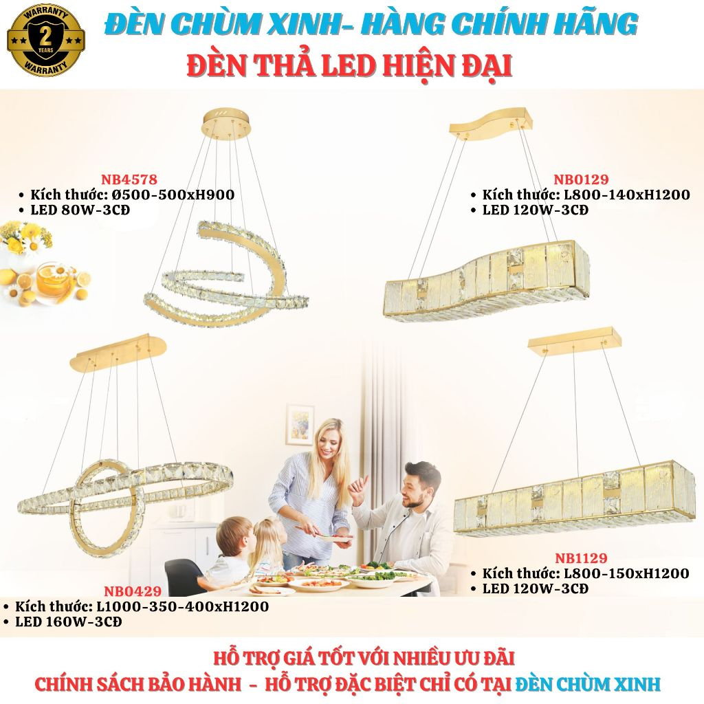 [ ĐÈN CHÙM XINH ] Đèn thả led hiện đại NB mới 2025 trang trí căn hộ, phòng bếp,Showroom nội thất