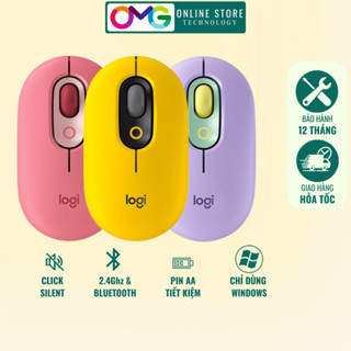 Chuột không dây bluetooth Logitech POP OEM click silent 3 màu đẹp mắt phù hợp dùng văn phòng học tập
