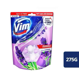 Combo 5 Viên Treo Vệ Sinh Bồn Cầu Vim Power 5 | Sạch Thơm Đến 300 Lần Xả (55g/viên) Hương Lavender