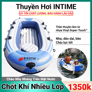 Thuyền hơi xuồng hơi du lịch INTIME - Xuồng phao hơi câu cá có 2 mái chèo dành cho 2-4 người