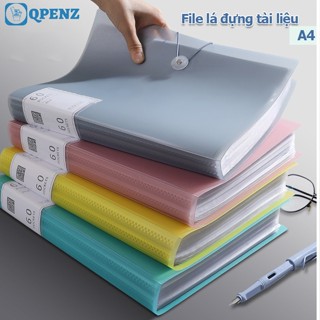  File lá đựng tài liệu a4 QPENZ sổ lưu hình nhiều ngăn 30 lá 60 lá chất liệu PP cao cấp 