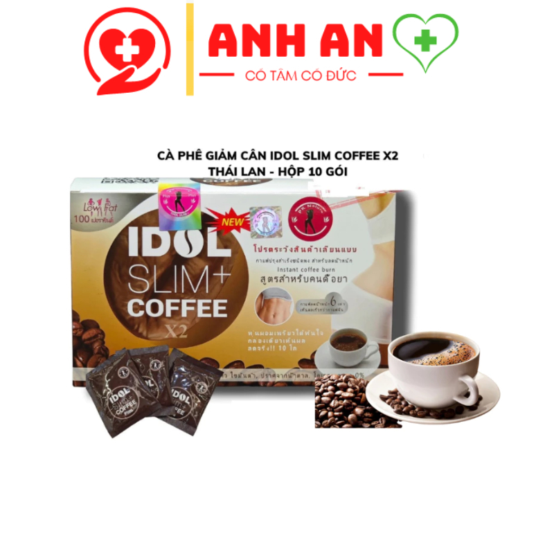 Cà Phê Giảm Cân Idol Slim x2 Coffee Thái Lan chính hãng 10 gói 1 hộp