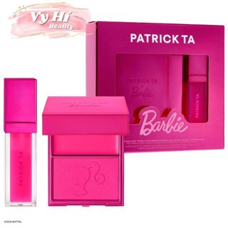  Set Patrick TA x Barbie gồm 1 bảng má + 1 son bóng 