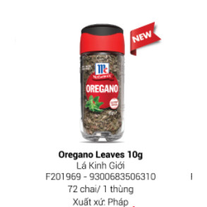 Lá Kinh giới McCormick Oregano Leaves 10g