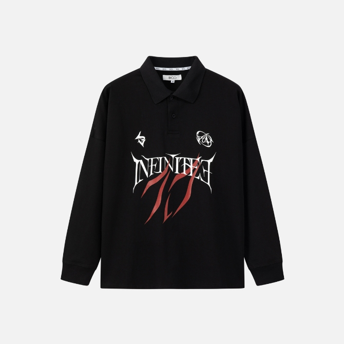 Áo Polo BOO Unisex Dài Tay In Graphic Infinitee 10 BOOLAAB