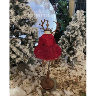 Sẵn Set áo váy rời đỏ Tết noel giáng sinh cao cấp cho bé gái đi tiệc, thôi nôi [Ảnh thật]