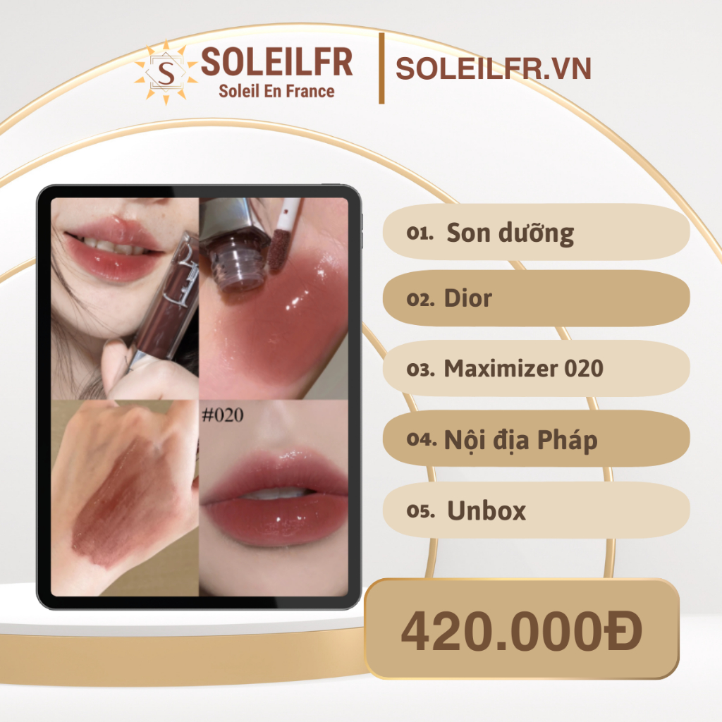 Son dưỡng DIOR Maximizer 020 nobox TẶNG túi giấy hãng