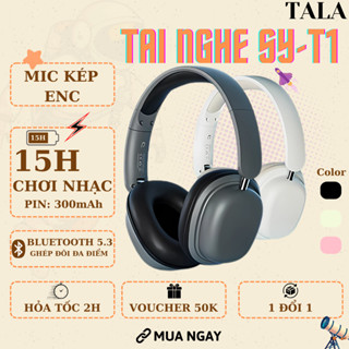 Tai nghe Bluetooth 5.3 không dây nhẹ gắn trên đầu SY-T1 mới có thể cắm Giảm tiếng ồn Mic Tai nghe trò chơi âm nhạc nổi