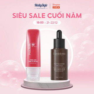 S28_ Combo 1 Tuýp Kem Chống Nắng Nâng Tone Peacholic Spf 50+ Pa++++ (H48) + 1 Chai Serum Niacinamide 20% Lumiderm