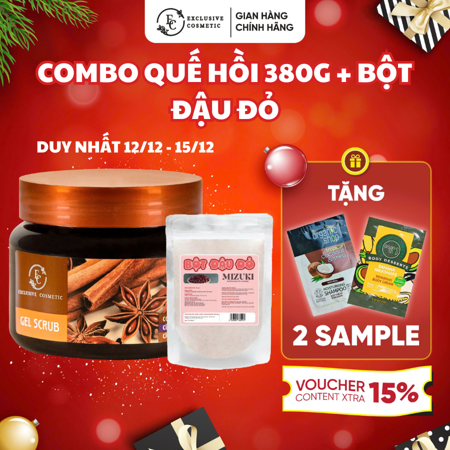 Tẩy Tế Bào Chết Exclusive Cosmetic Tẩy Da Chết Body Giảm Viêm Lỗ Chân Lông Quế Hồi Coffee 380G