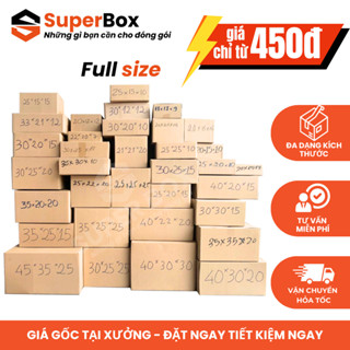 [COMBO 10] Hộp carton đóng hàng FULL SIZE, hộp giấy carton đóng gói đầy đủ kích thước giá rẻ