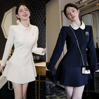 Váy Dài Tay Cổ Sen Đính Cúc Bọc MELLYSTORE Đầm Bánh Bèo Chất Vải Ren Thêu Cao Cấp Đẹp Quyến Rũ ,Sang Trọng