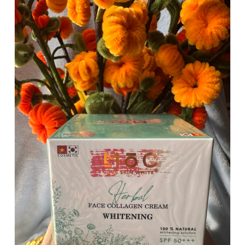 MOc SKIN WHITE Herbal FACE COLLAGEN CREAM WHITENING 100 % NATURAL Whitening solution SPF 50+++