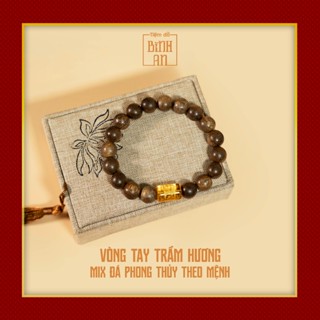 Vòng tay trầm hương mix đá phong thủy theo mệnh Kim, Mộc, Thủy, Hỏa, Thổ - Cầu bình an - May mắn - Tài Lộc