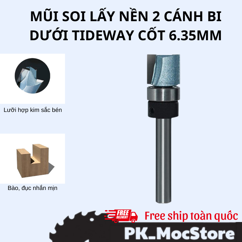 ♦️ MŨI PHAY GỖ 2 CÁNH CỐT 6.35 - 10MM