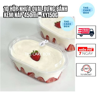  Set 10 HỘP OVAL ĐỰNG BÁNH 450ml KÈM NẮP - LY ĐỰNG BÁNH MOUSSE TIRAMISU PANNA COTTA  - Mã SP: XY150G - The Cake Box 