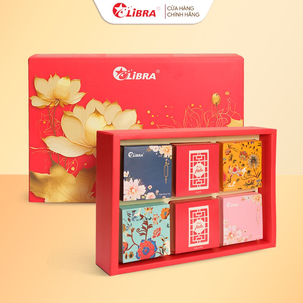 Set Quà Tết Bính Ngọ 2026 Atela Mix vị, Quà Tết Gia đình - Combo Sen Đỏ - 590g - Có túi xách đẹp đi kèm sang trọng