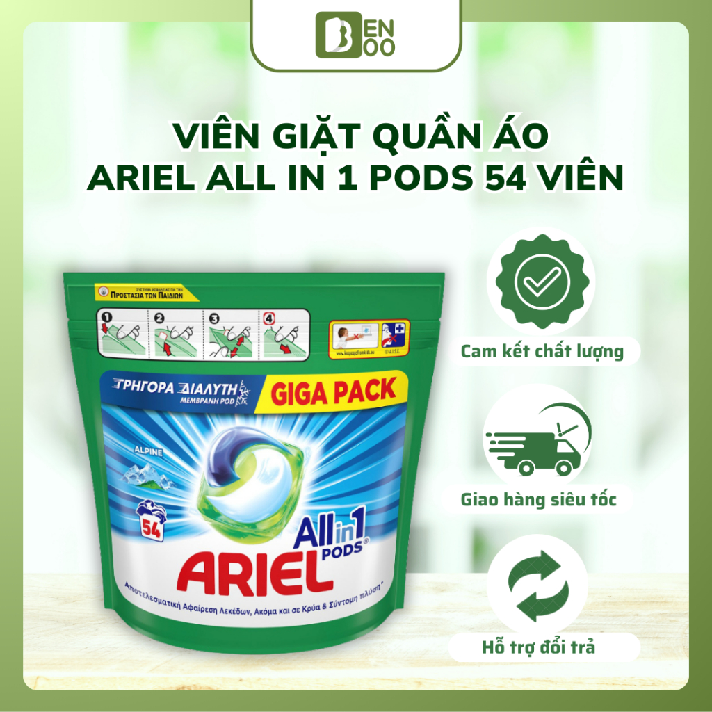 Viên Giặt Ariel 72 Viên và 54 Viên - Nước Giặt Savon Can 3L Hương Thơm Quyến Rũ- Hàng Nội Địa Pháp