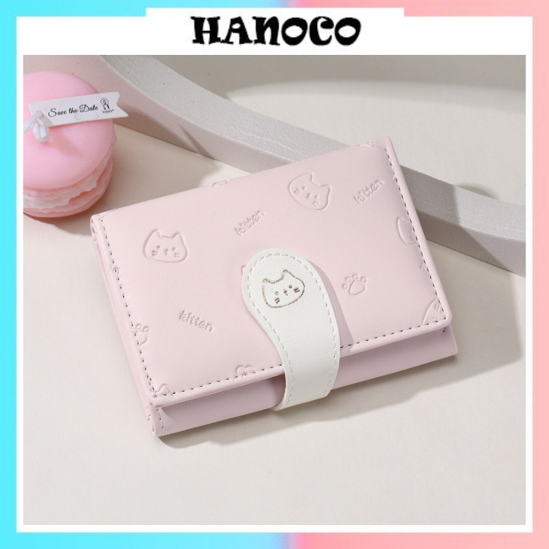 Ví nữ mini khóa kéo cầm tay nhiều ngăn dễ thương cute Phong Cách Hàn Quốc học sinh HANOCO
