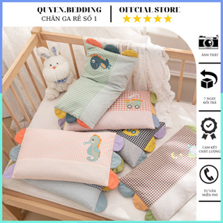Gối nằm cho bé gối cotton cầu vồng cho bé từ 1 đến 10t vỏ gối cho bé đi học thoáng mát kích thước 30 x 50cm