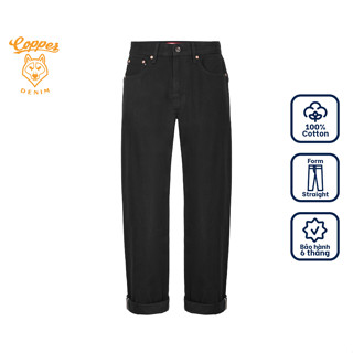 Quần Jeans Nam 15Oz - onewashed selvedge denim, dáng straight, màu đen - Copper Denim
